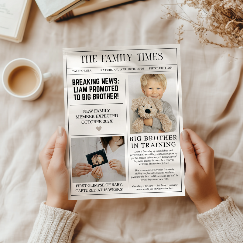 Editable Big Brother Pregnancy Announcement Newspaper Template NP3