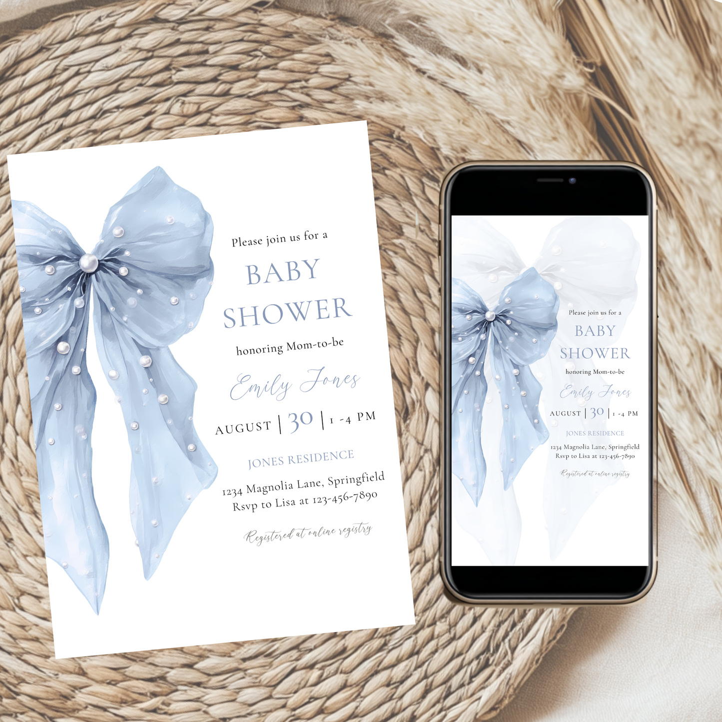 Baby Shower Mega Bundle - Coquette Blue Bows BS164