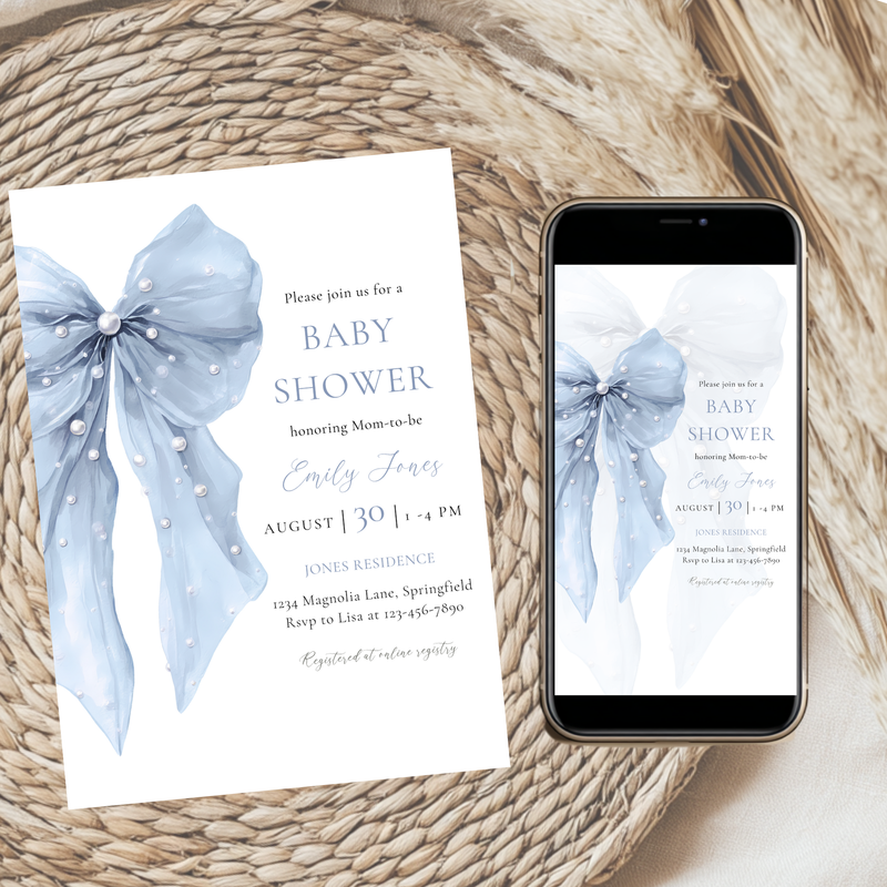 Baby Shower Mega Bundle - Coquette Blue Bows BS164