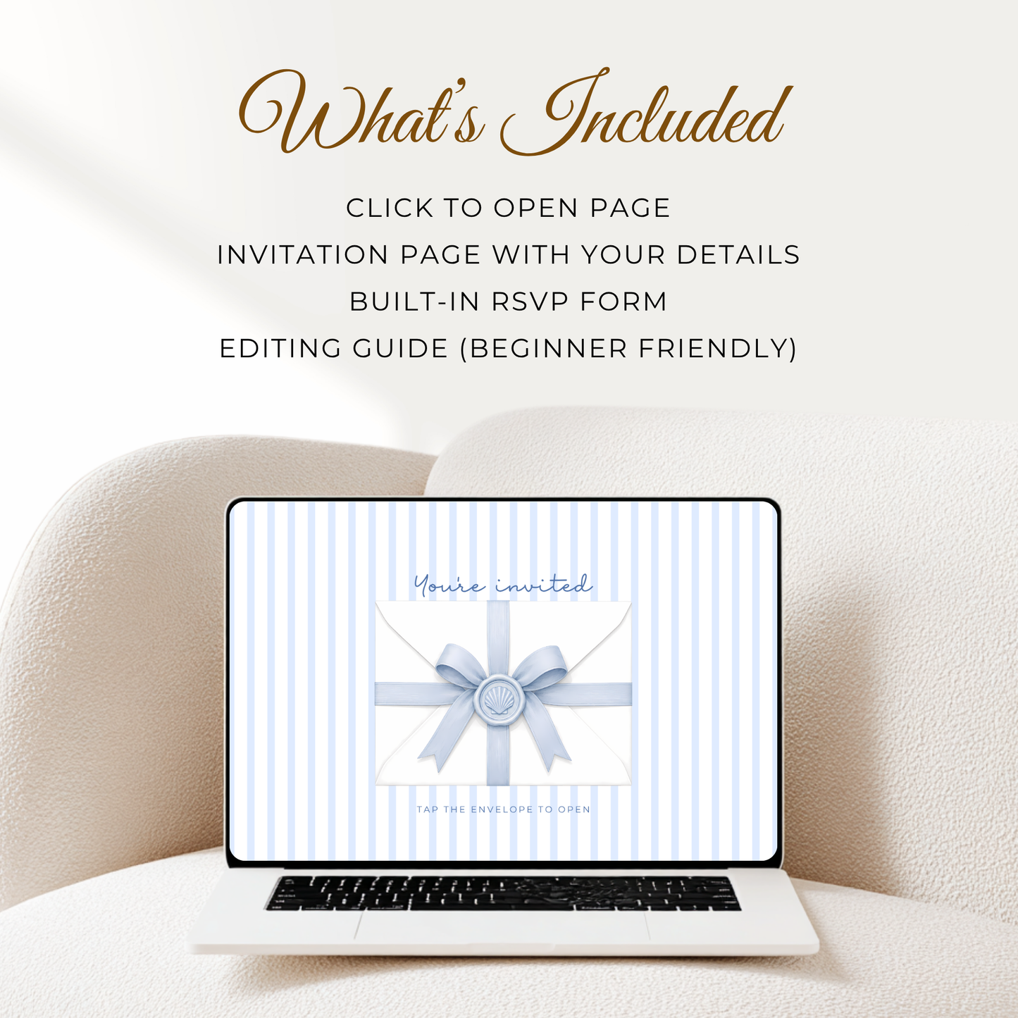 Blue Coastal Birthday Invitation Website with RSVP L133