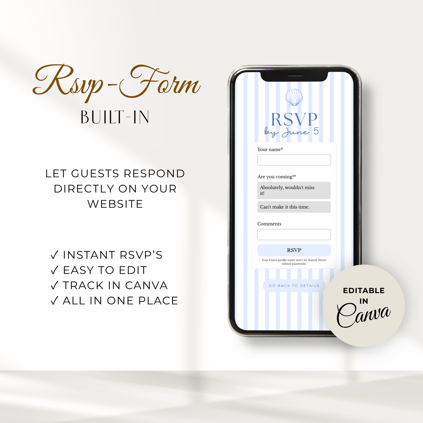 Blue Coastal Birthday Invitation Website with RSVP L133