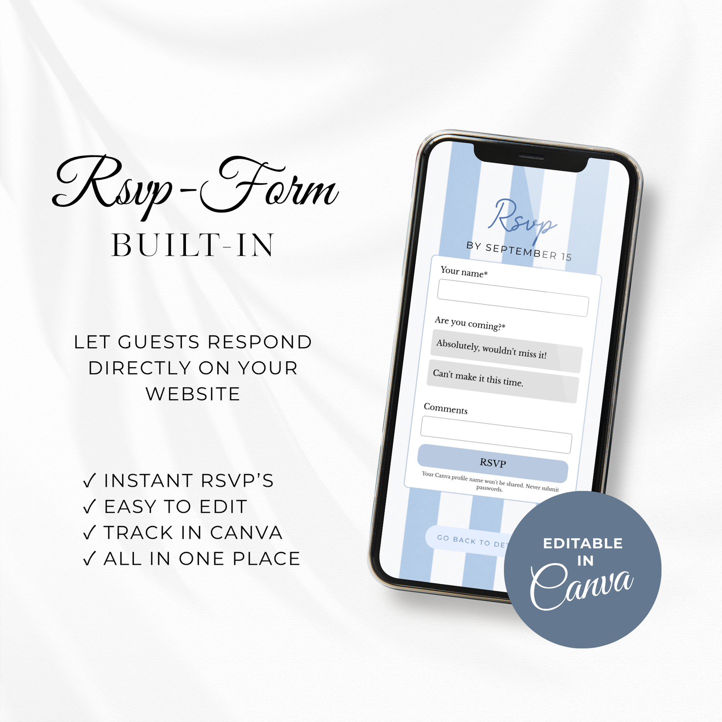 Blue Jean Baby Shower Website Invitation with RSVP BS311