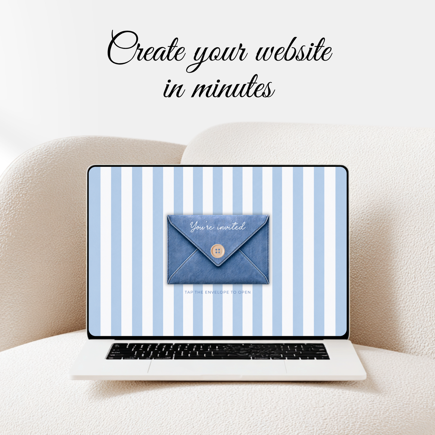 Blue Jean Baby Shower Website Invitation with RSVP BS311