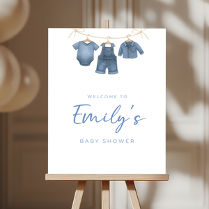 Baby Shower Welcome Sign - Blue Jean Baby Denim BS194