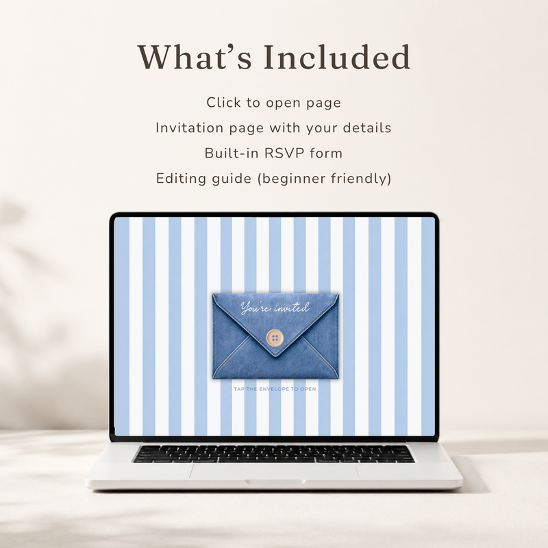 Blue Jean Baby Shower Website Invitation with RSVP BS311