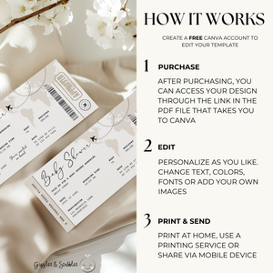 Boarding Pass Baby Shower Invitation Beige - A New Chapter Takes Flight BS281