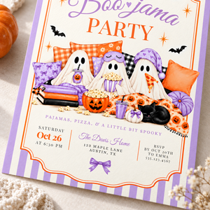 Boo-Jama Halloween Pajama Party Invitation L171