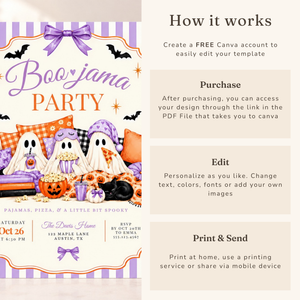 Boo-Jama Halloween Pajama Party Invitation L171