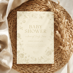 Elegant Butter Yellow Baby Shower Invitation BS187