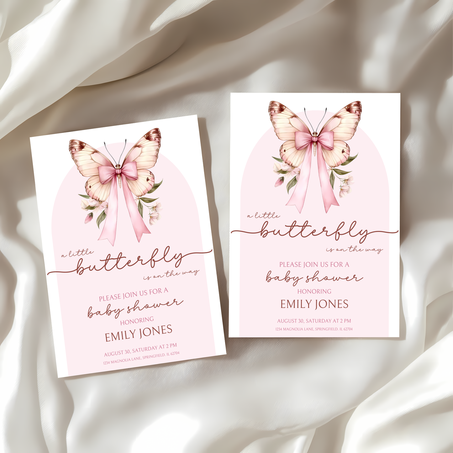 Baby Shower Invitation - Pink Butterfly BS39