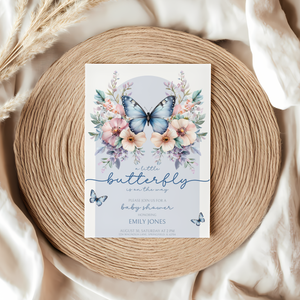 Baby Shower Invitation - Blue Butterfly BS40