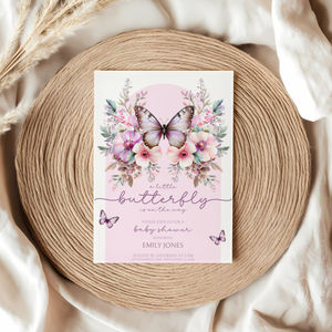 Baby Shower Invitation - Pink Butterfly BS41