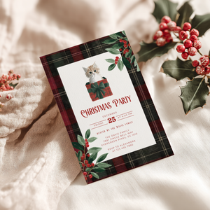 Christmas Cat Holiday Party Invitation L69