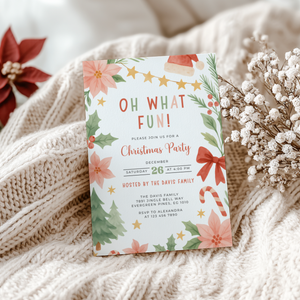 Oh What Fun Christmas Party Invitation Template L48