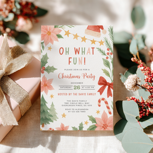 Oh What Fun Christmas Party Invitation Template L48