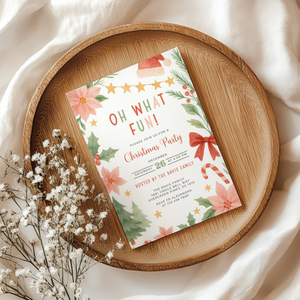 Oh What Fun Christmas Party Invitation Template L48