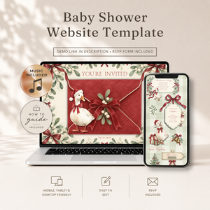 Christmas Goose Baby Shower Website Invitation with RSVP BS251