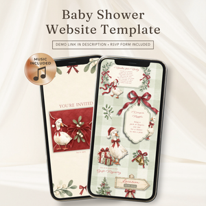 Christmas Goose Baby Shower Website Invitation with RSVP BS251