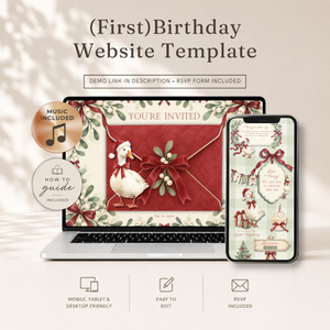 Christmas Goose Birthday Website Invitation L182