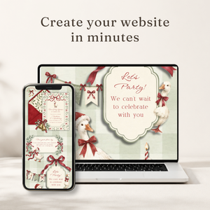 Christmas Goose Birthday Website Invitation L182