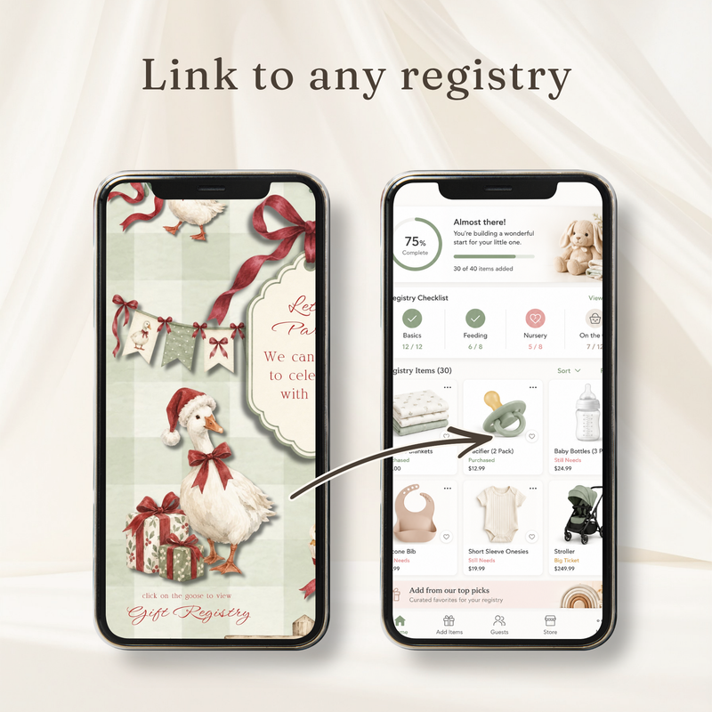 Christmas Goose Birthday Website Invitation L182