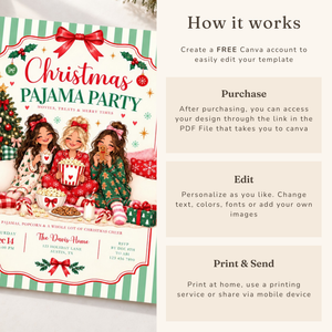Christmas Pajama Party Invitation L179