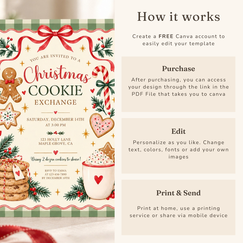 Christmas Cookie Exchange Invitation – Holiday Cookie Swap L187