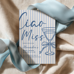 Ciao Miss Italian Summer Bridal Shower Invitation Template L26