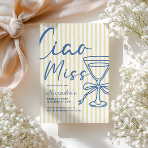 Ciao Miss Italian Bridal Shower Invitation Template L26