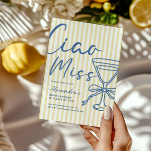 Ciao Miss Italian Bridal Shower Invitation Template L26