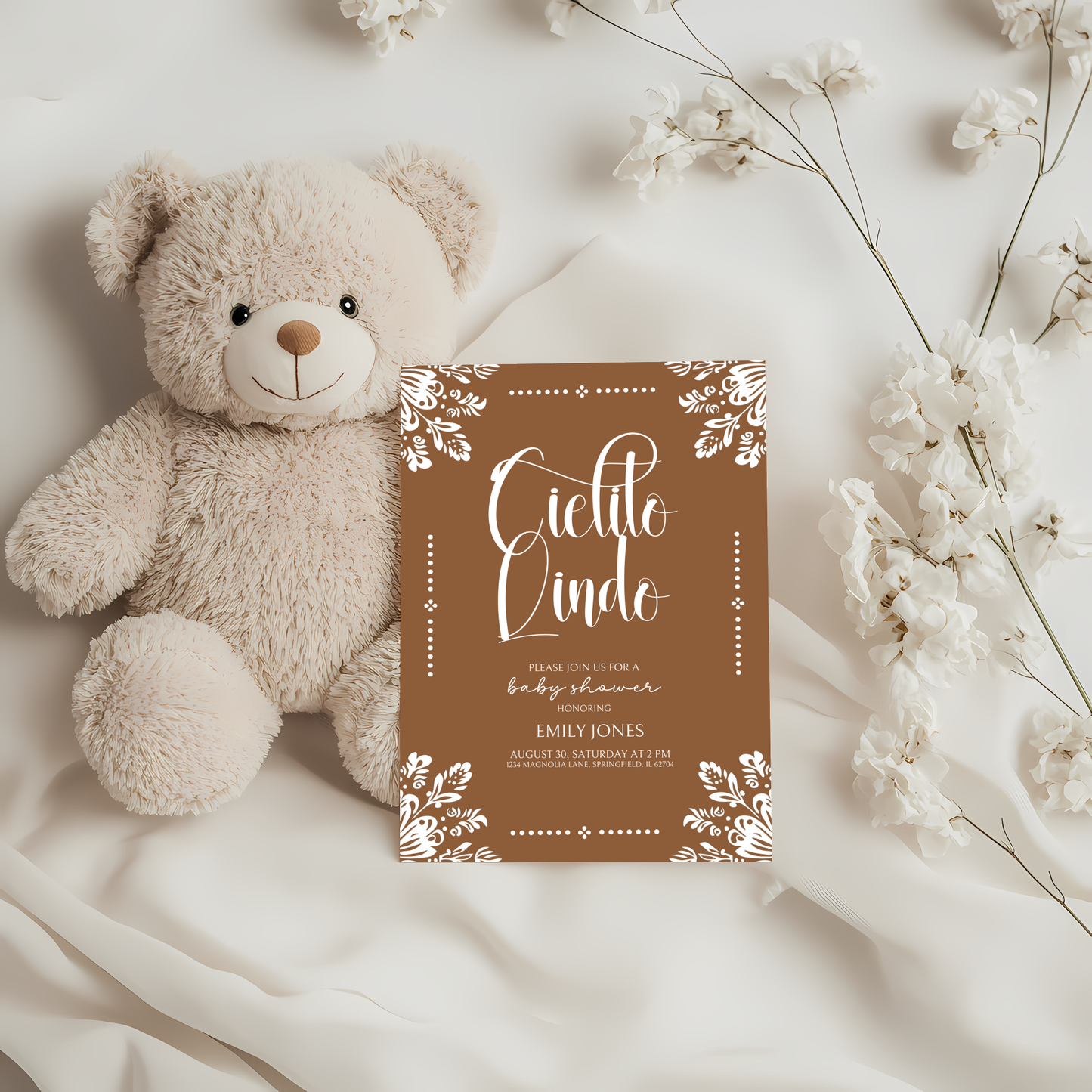 Baby Shower Invitation - Cielito Lindo Brown BS54