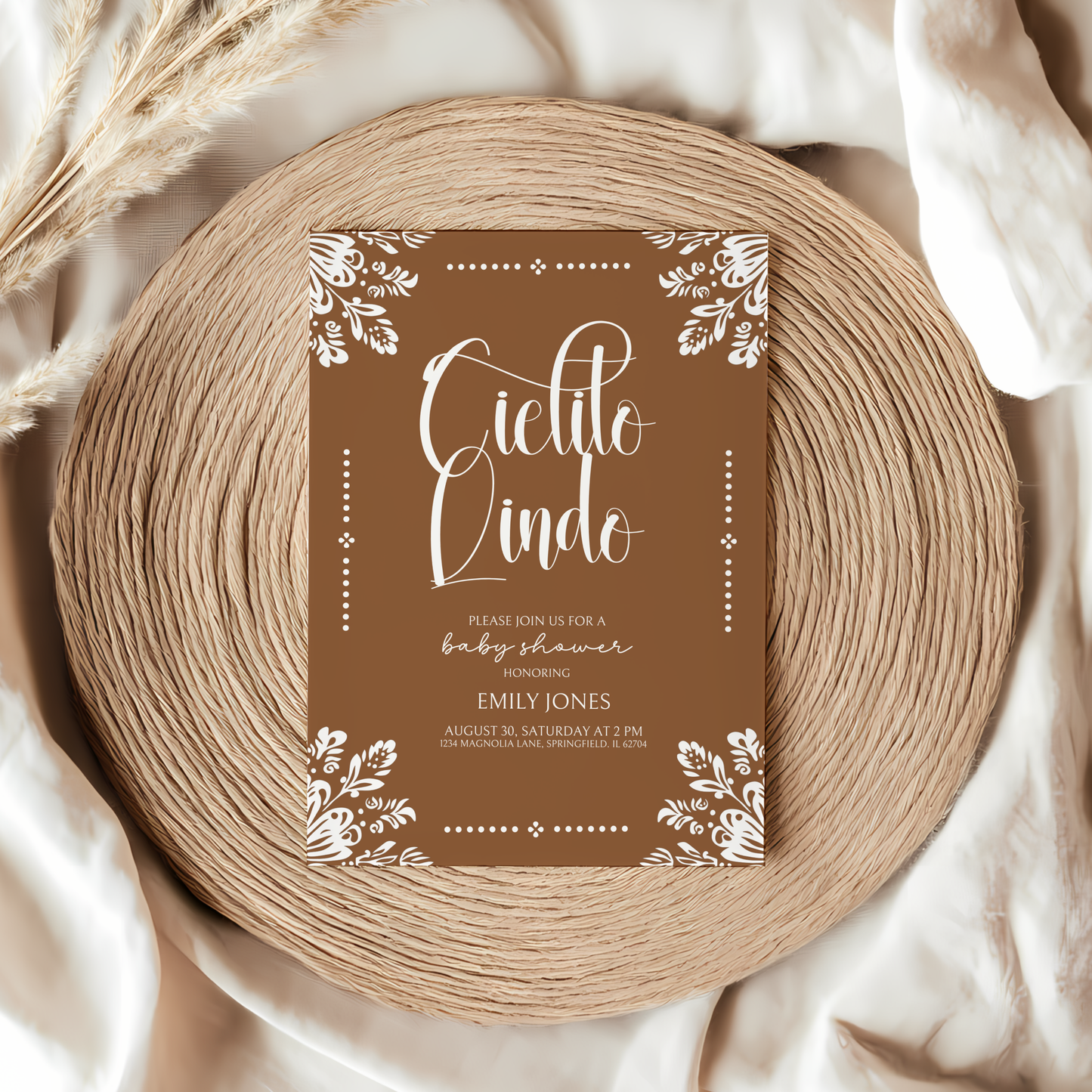 Baby Shower Invitation - Cielito Lindo Brown BS54
