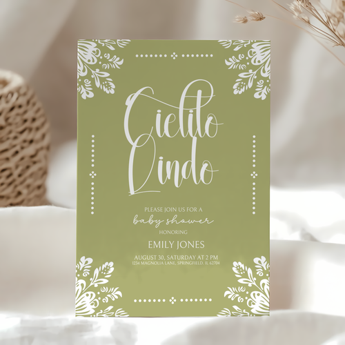 Baby Shower Invitation - Cielito Lindo Green BS52