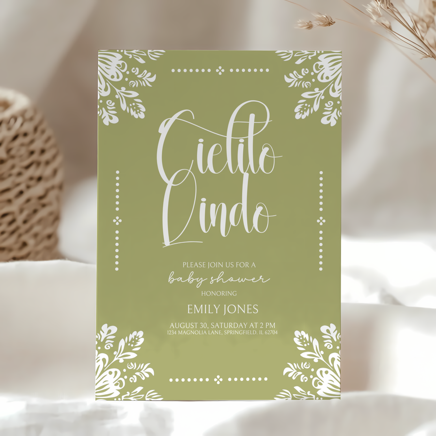 Baby Shower Invitation - Cielito Lindo Green BS52