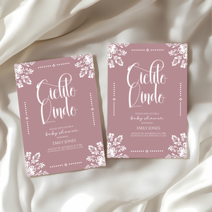Baby Shower Invitation Bundle - Cielito Lindo Pink Purple Mauve BS50