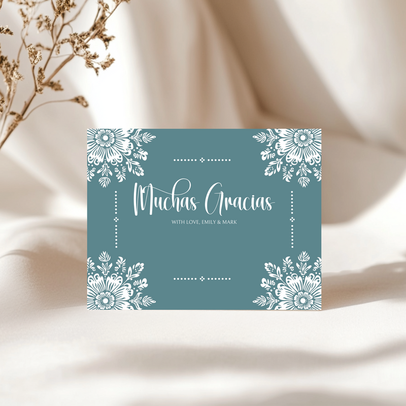 Baby Shower Invitation Bundle - Cielito Lindo Teal Blue Mexican Style BS53