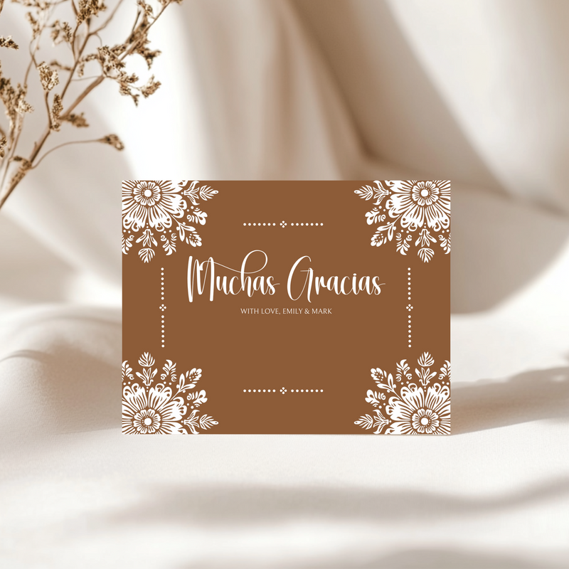 Baby Shower Invitation Bundle - Cielito Lindo Brown Mexican Style BS54