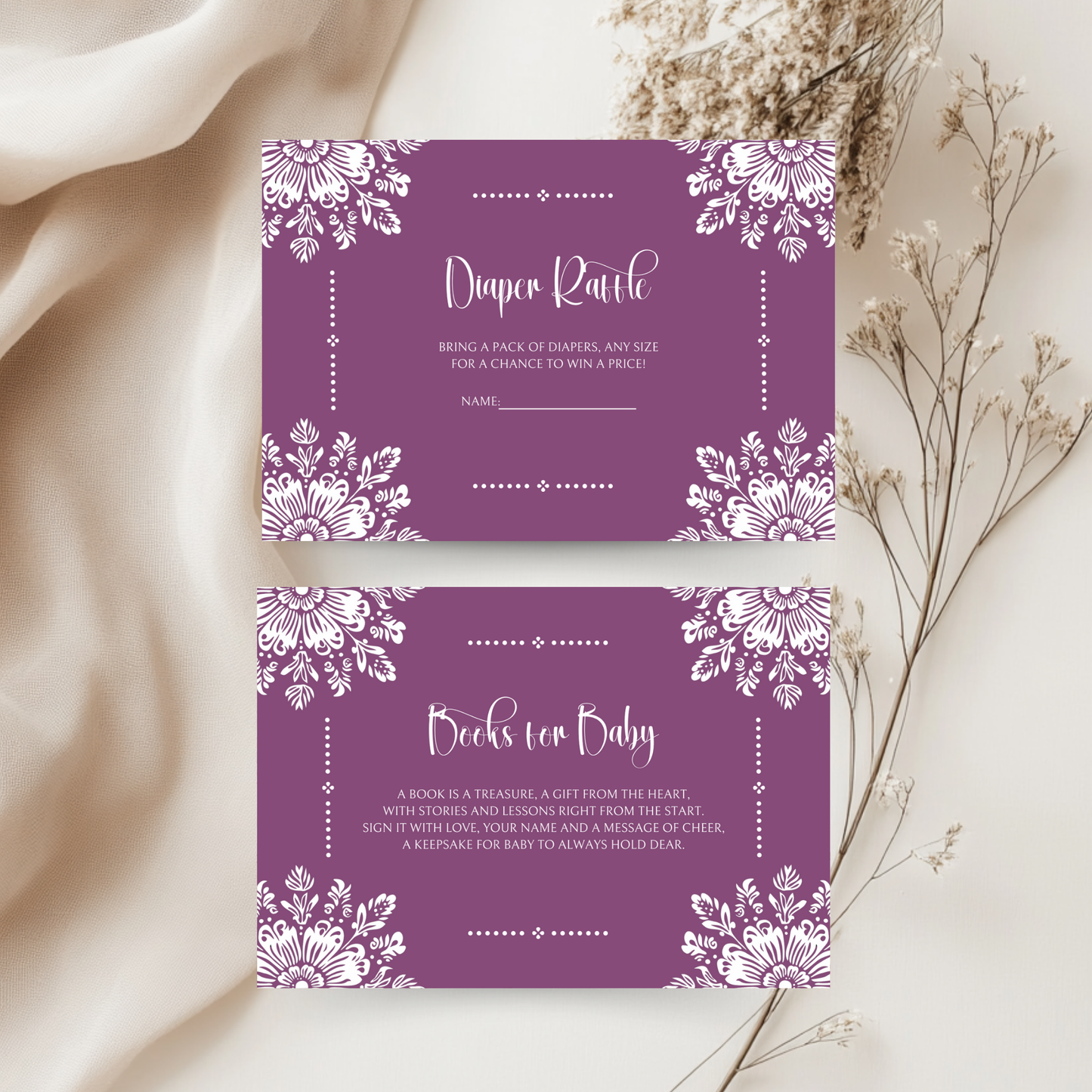 Baby Shower Invitation Bundle - Cielito Lindo Purple Plum BS51
