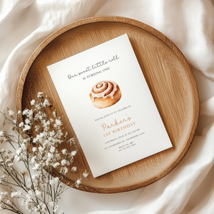 Sweet Cinnamon Roll Birthday Invitation L111