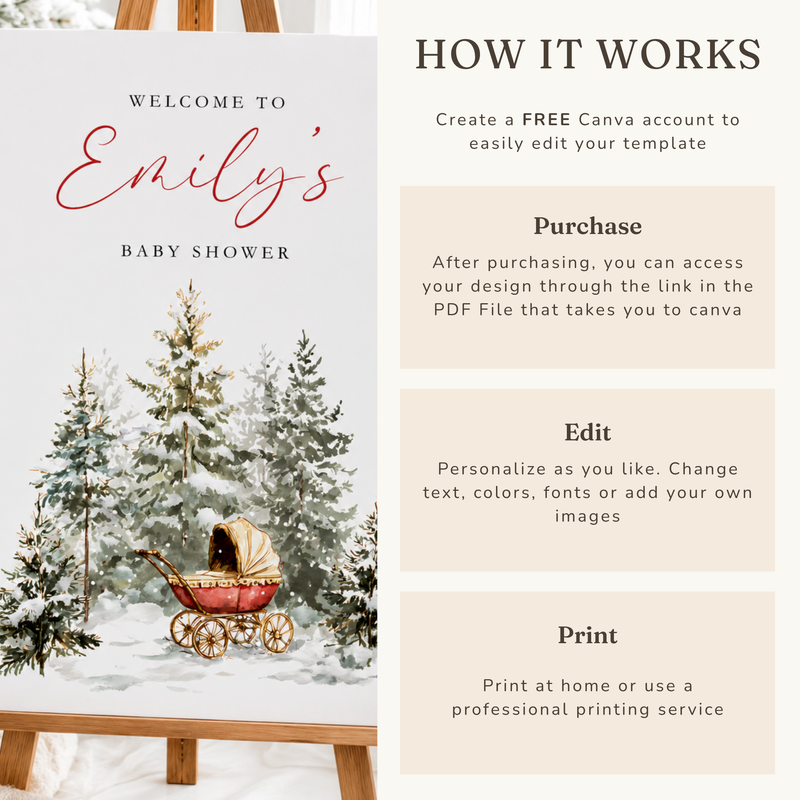 Baby It's Cold Outside Baby Shower Welcome Sign BS228