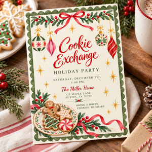 Cookie Exchange Christmas Invitation L194