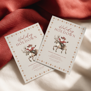 Cowboy Santa Holiday Hoedown Christmas Party Invitation L64