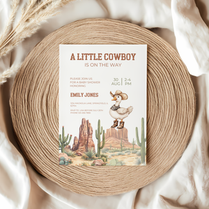 Baby Shower Invitation - Cowboy Goose Western Desert BS81