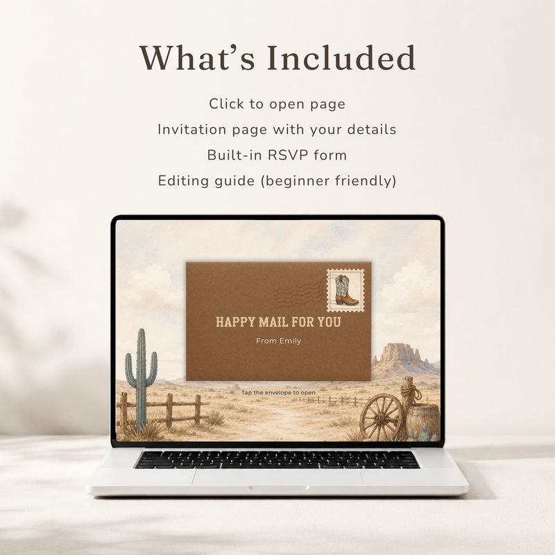 Little Cowboy Baby Shower Website Invitation with RSVP L141