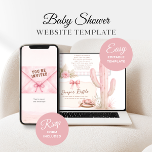 Cowgirl Baby Shower Invitation Website + RSVP BS303