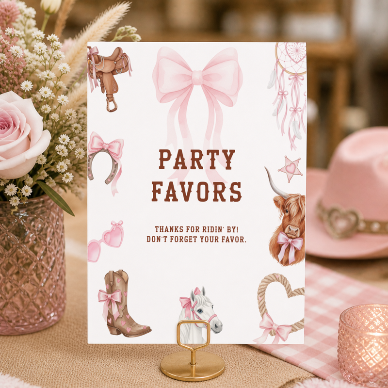 Cowgirl Birthday Party Signs Bundle - Western Rodeo Table Decor Set L75