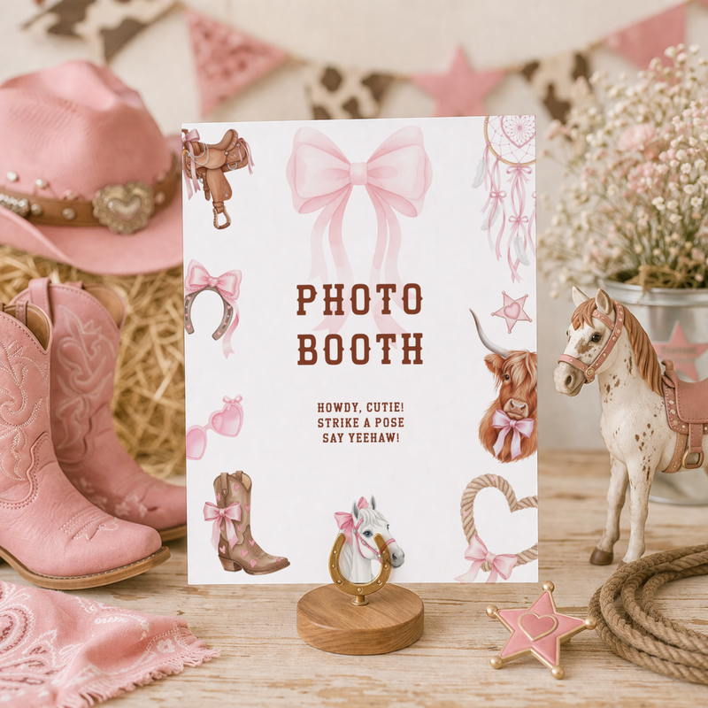 Cowgirl Birthday Party Signs Bundle - Western Rodeo Table Decor Set L75