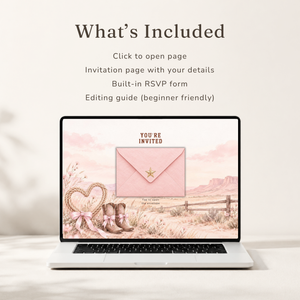 Cowgirl Baby Shower Invitation Website + RSVP BS303