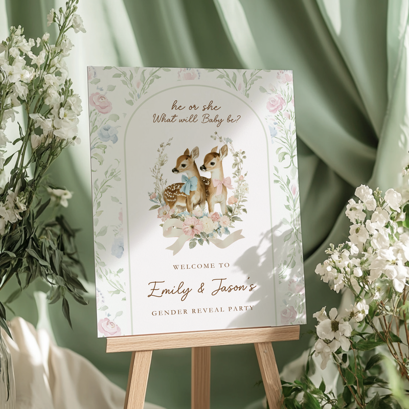 Deer Woodland Gender Reveal Party Bundle BS261