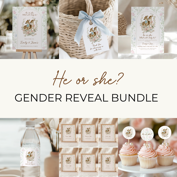 Deer Woodland Gender Reveal Party Bundle BS261